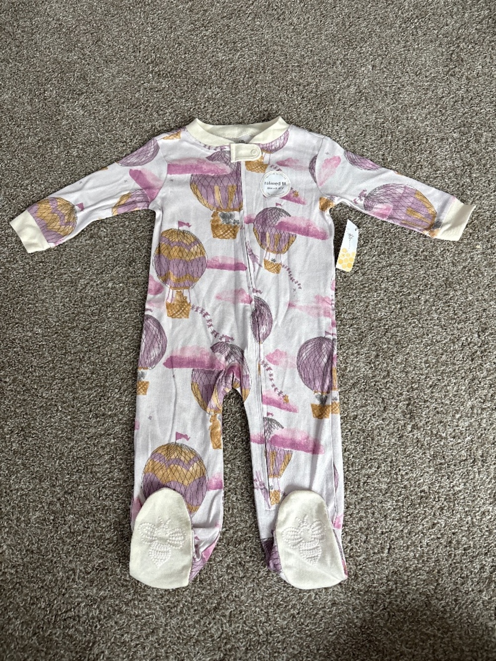 Burt’s bees baby relaxed for hot air balloon pajamas new with tags 6-9
